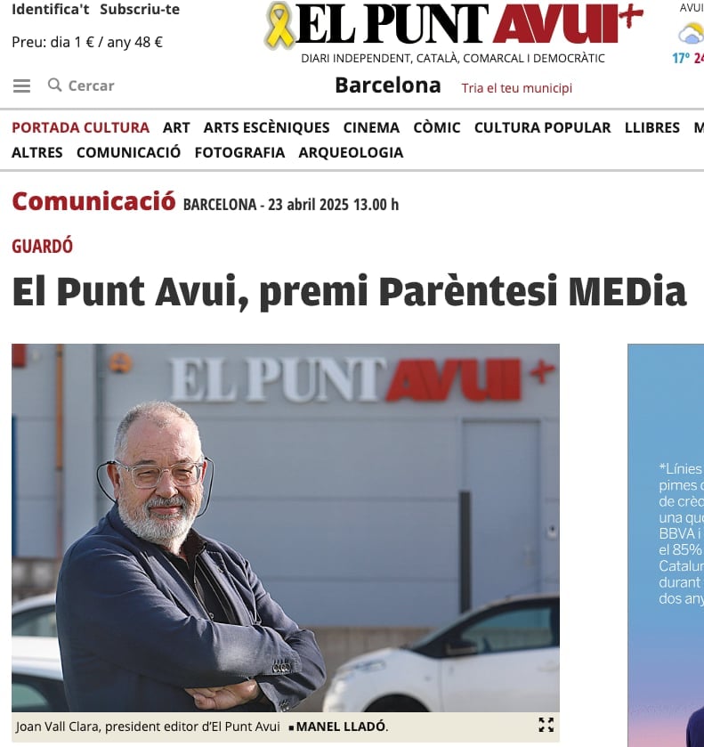 Premis Paréntesis MEDia - Recorte de prensa y medios de comunicación 4