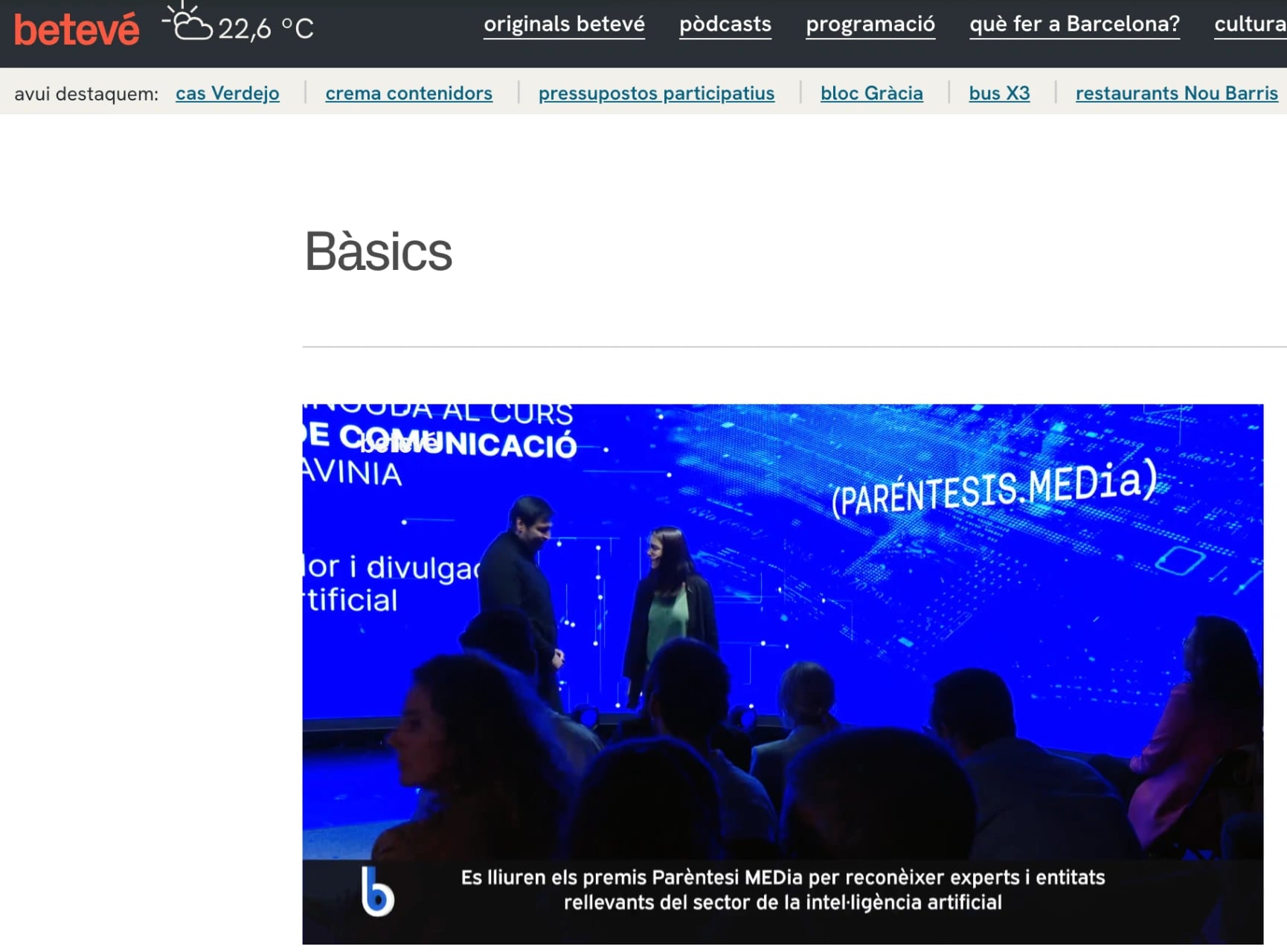 Premis Paréntesis MEDia - Recorte de prensa y medios de comunicación 5