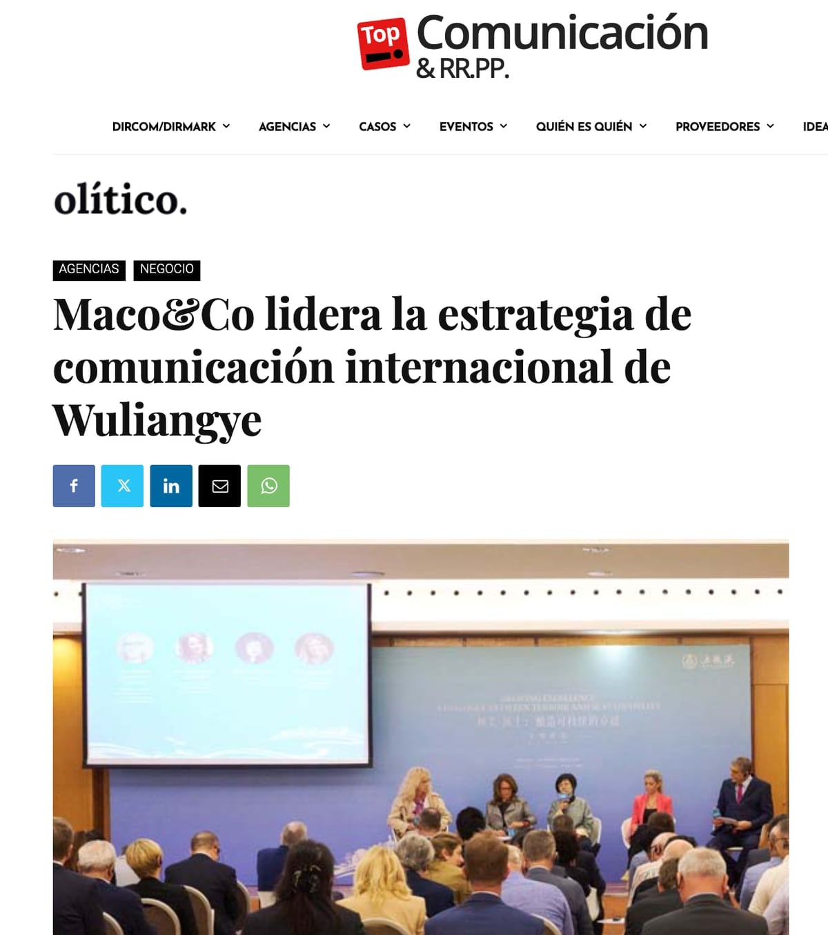 WuLiangYe - Recorte de prensa y medios de comunicación 1