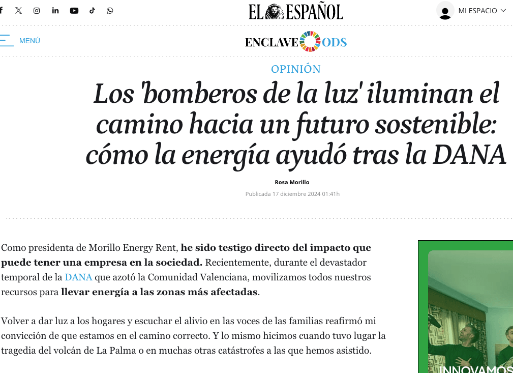 Morillo Energy Rent with DANA - Recorte de prensa y medios de comunicación 4